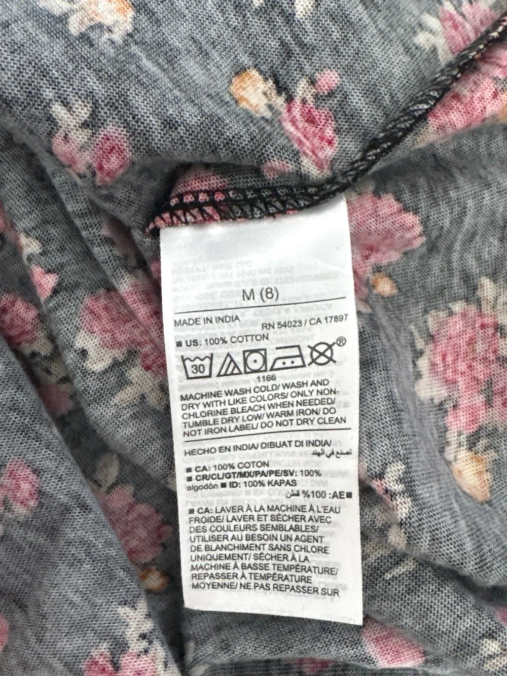 Old Navy Girls Black Floral Print Tiered Swing Dress Size 8 Long Sleeve Dress